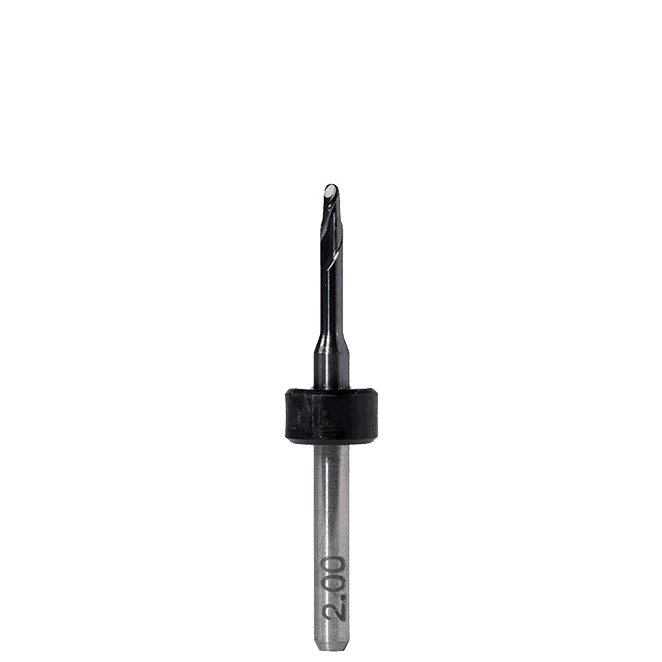 CORiTEC Radius Milling Tool – T2 / T7 – Ti/CoCr – ø2.0/ø3.0mm